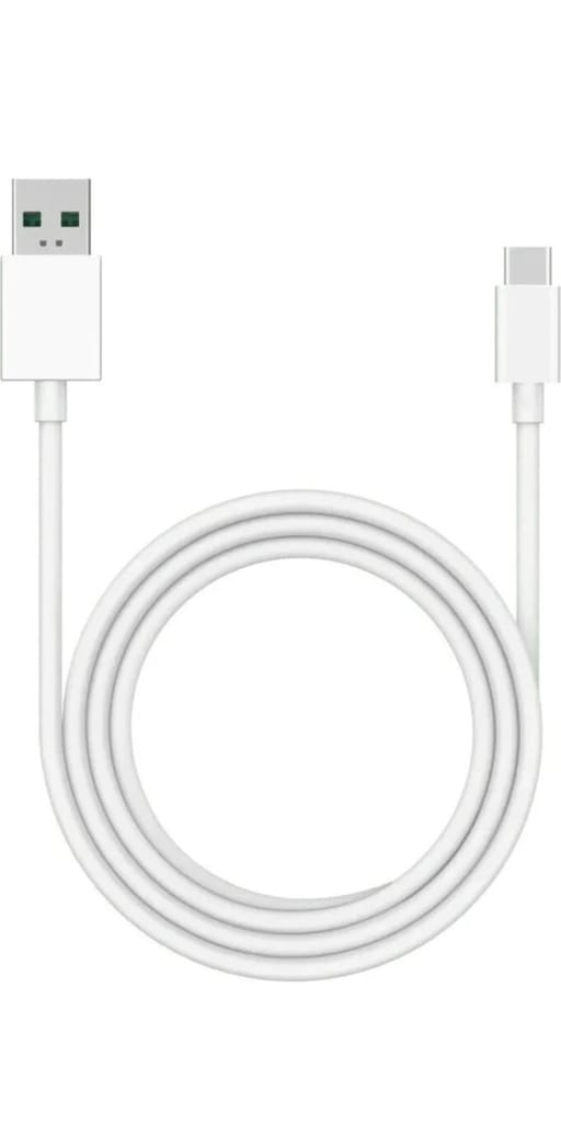 OPPO /Realme USB Type C Cable 100 cm DL129 (Compatible with Mobile Phones with SuperVooC Charging Input, White)