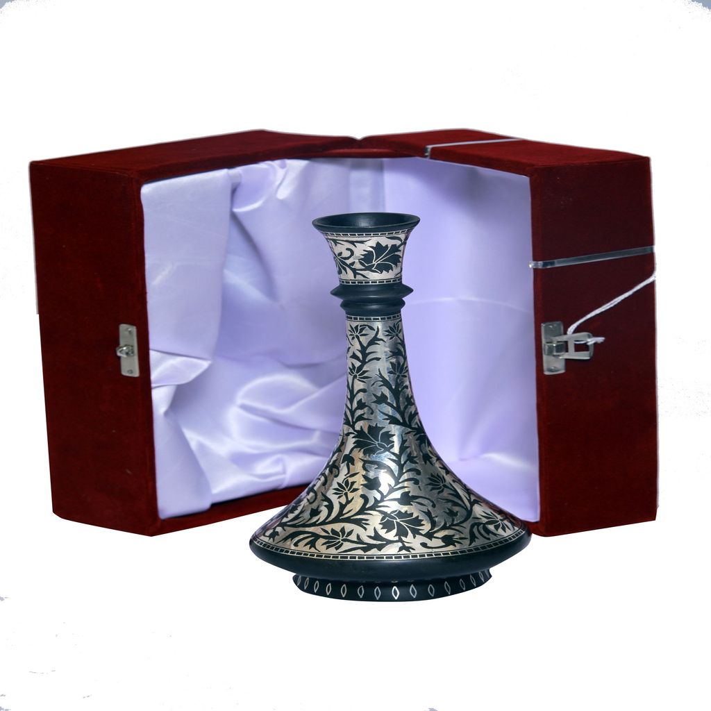 Bidri Flower Vase Mehtabi Work (1TMTDCOKA10209) view 2