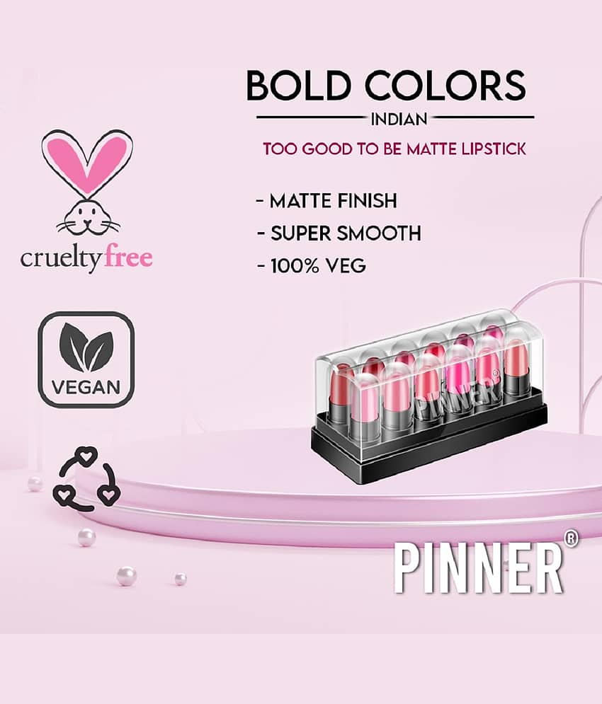 Pinner Minis Pout Party Matte Lipstick Highly Pigmented Mini Lipsticks (Set of 12 ) view 2