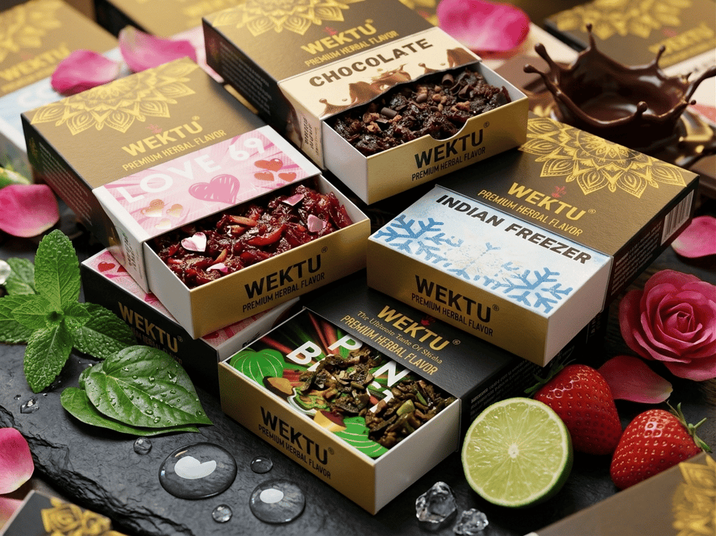 WEKTU Ultimate Tobacco-Free Shisha Experience Hub - Pure Herbal Multi-Flavor Hookah Materials Combo with Long-Lasting Coconut Charcoal & Heat-Shield Foil Pack view 2