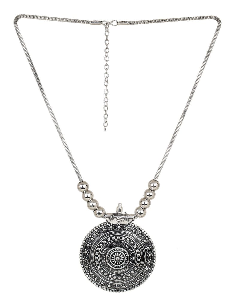 Cardinal Oxidized Silver Color Long Necklace view 2