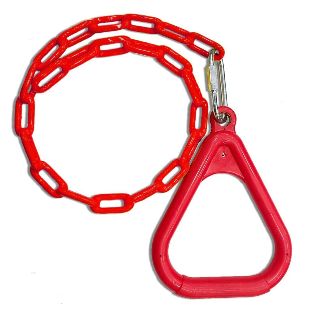 REZNOR Gym Trapeze Ring with Chain Set for Kids/Adults Sports Outdoor & Indoor Gym Swing, Green view 2