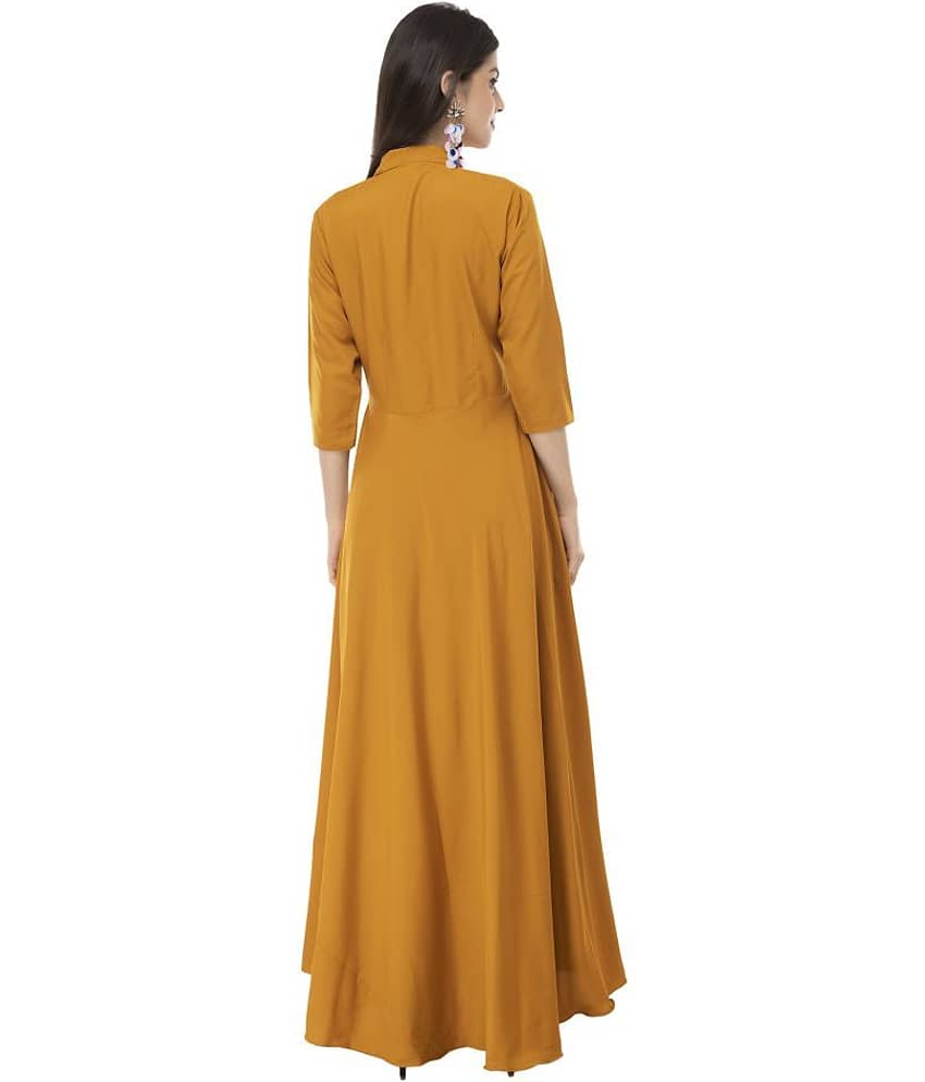 TOGZZ Women Crepe A-line Dress ( Yellow ) view 2