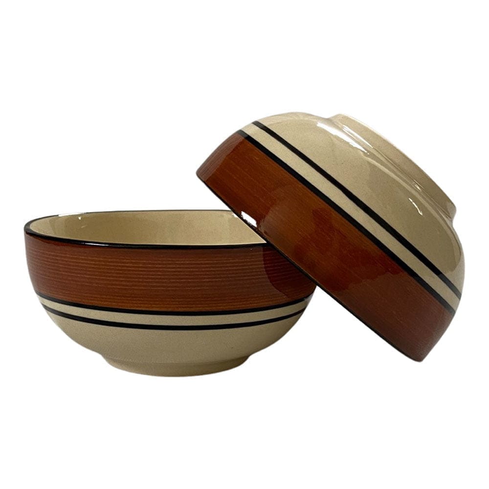 Ceramic Dining Royal Brown & White Ceramic Bowls/Katoris Set of 6 || Dinner Bowls || Pudding Bowls view 2