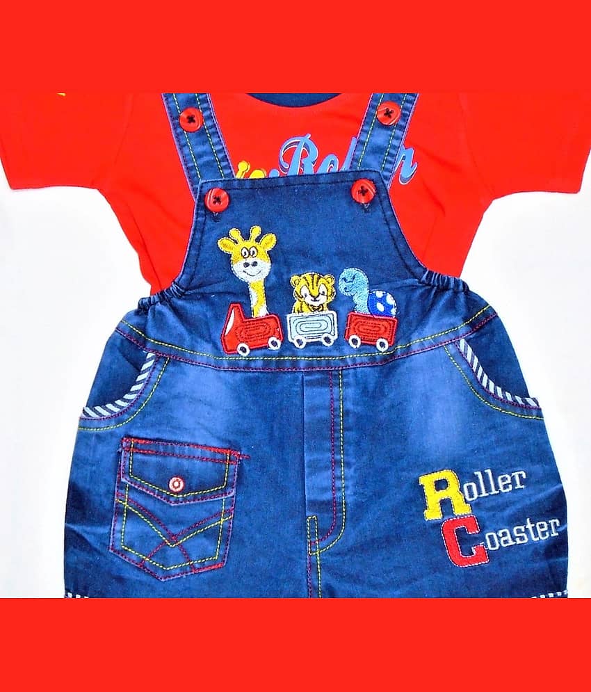 Wise Guys Pack of 1 Baby Boys Denim Dungaree Sets ( Yellow ) view 2