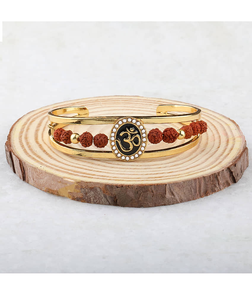SILVERSHINE Goldplated Bahubali Design With Rudraksh Kada for men and boy jewellery view 2