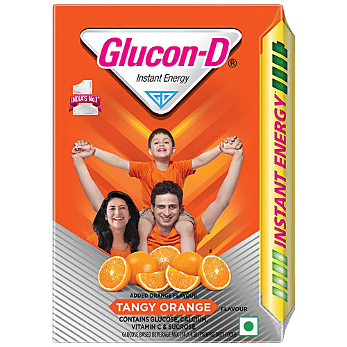 Glucon-D Instant Energy Health Drink - Tangy Orange, 200 g Refill