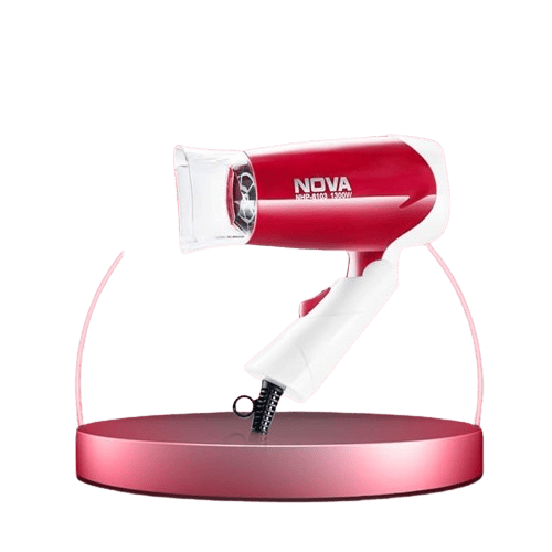 1300 Watts Hot and Cold Foldable Hair Dryer (White/Red) view 2