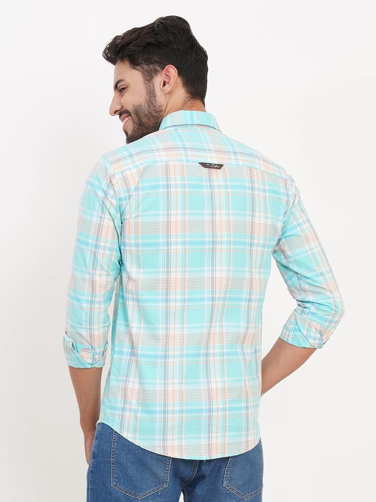 Men's Checkered Slim Fit Cotton Casual Shirt view 2