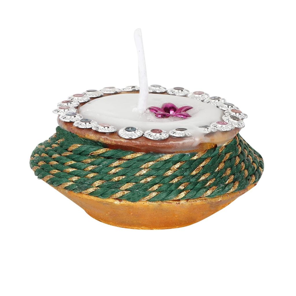KSI Eco Friendly Multicolor Wax Diyas for Diwali or Navratri (Durga) Puja view 2