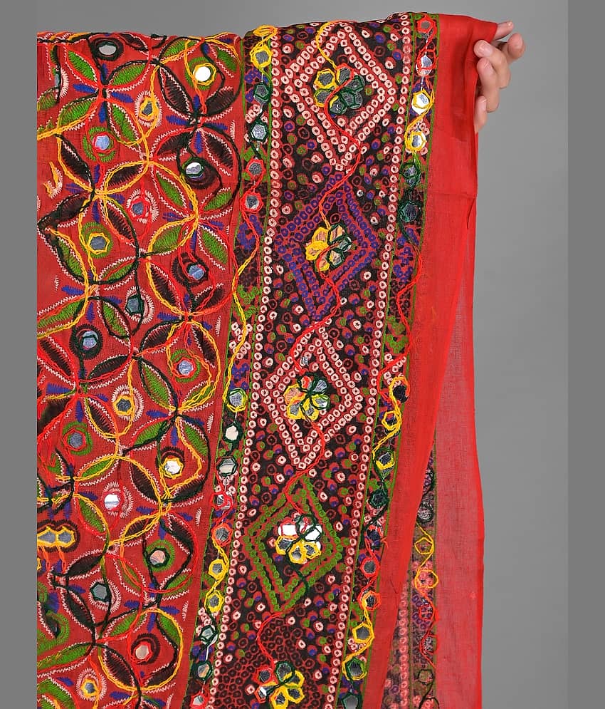 Apratim - Red Cotton Women's Dupatta - ( Pack of 1 ) view 2