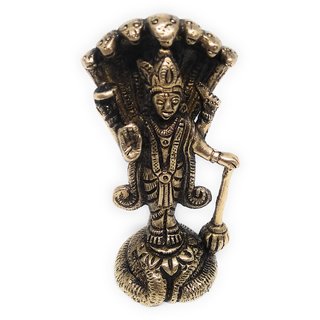 Ashtadhatu Vishnu Ji Gold Plated Idol view 2