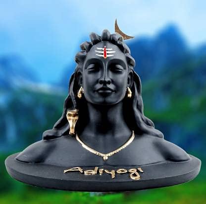 Dev Bhakti Adi Yogi Shiv Statue Polyresin Showpiece for Home Decoration, Home Temple Puja & Handicraft Showpiece, Shiv Statue Ideal for Gift, Black Colour – 9 cm . view 2