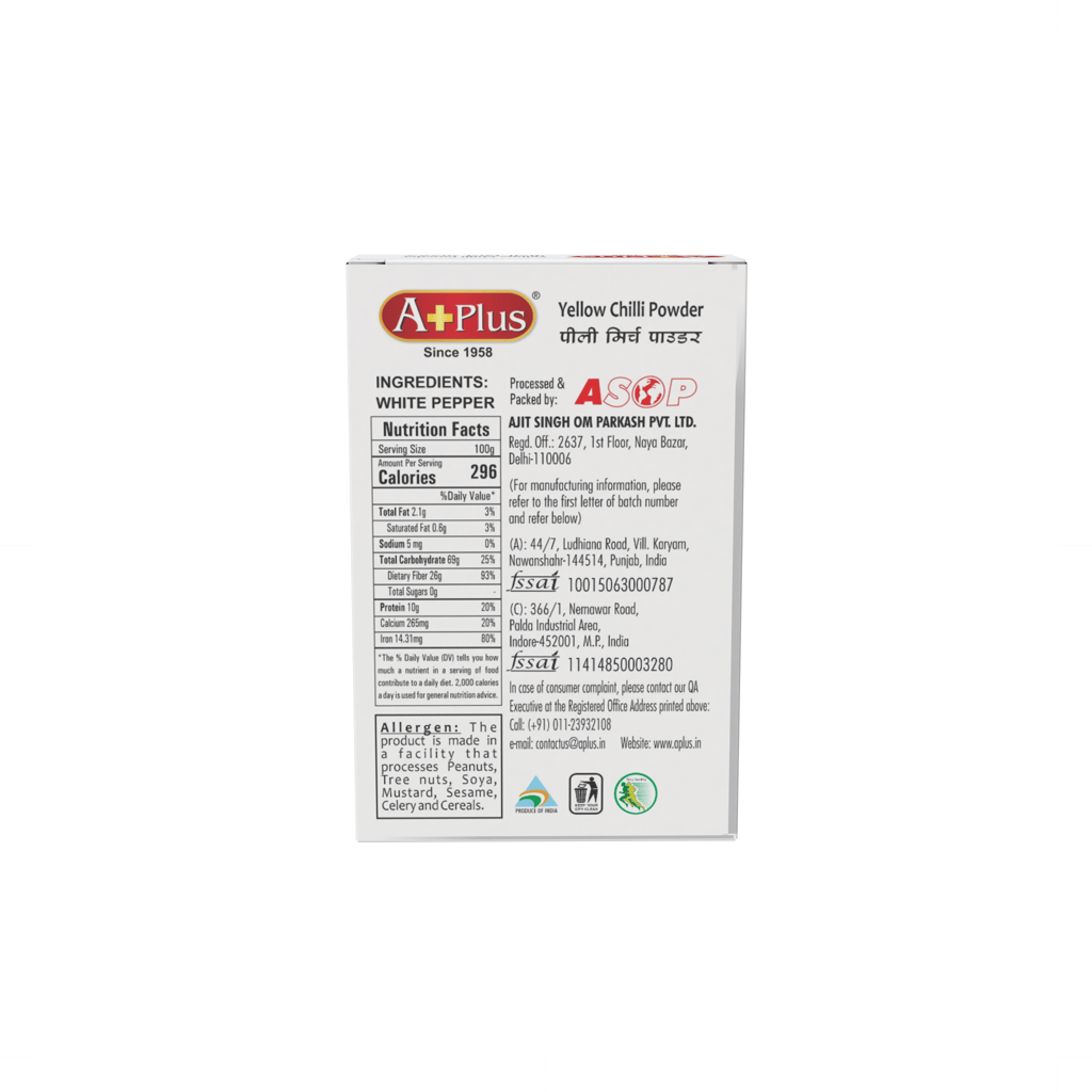 Aplus White Pepper Powder 100gm box view 2