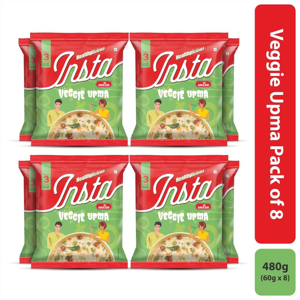 Insta Ahaar Veggie Upma - 60g | Ready-to-Eat | Instant Snack view 2
