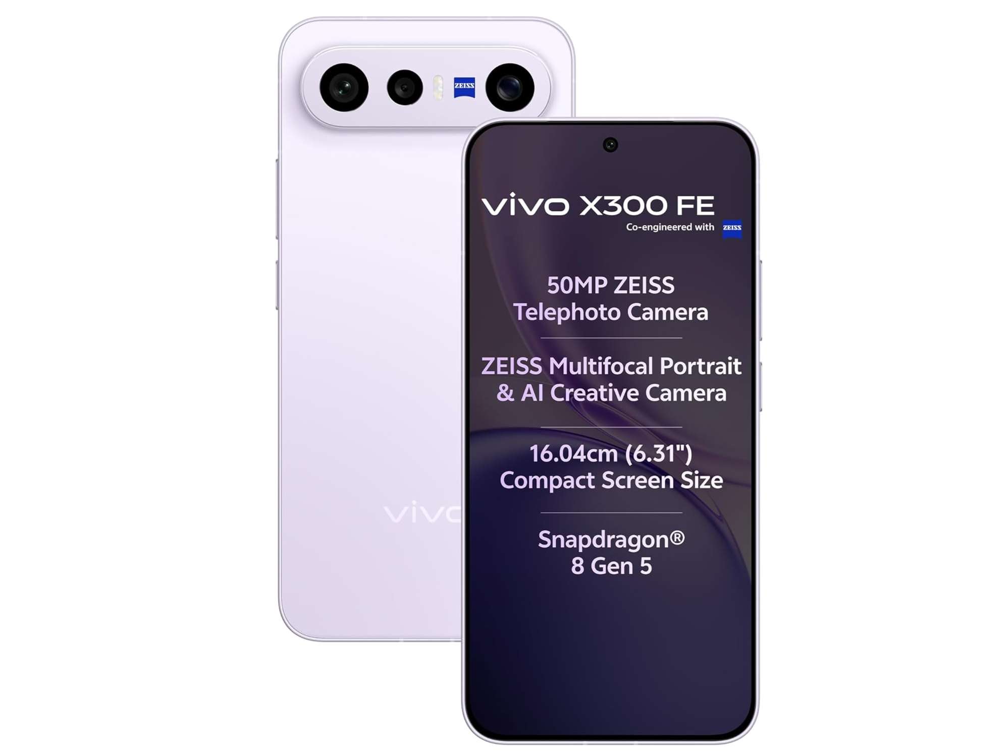 Vivo X300 FE 5G Smartphone, 12GB RAM, 256GB Storage - Lilac Purple view 2