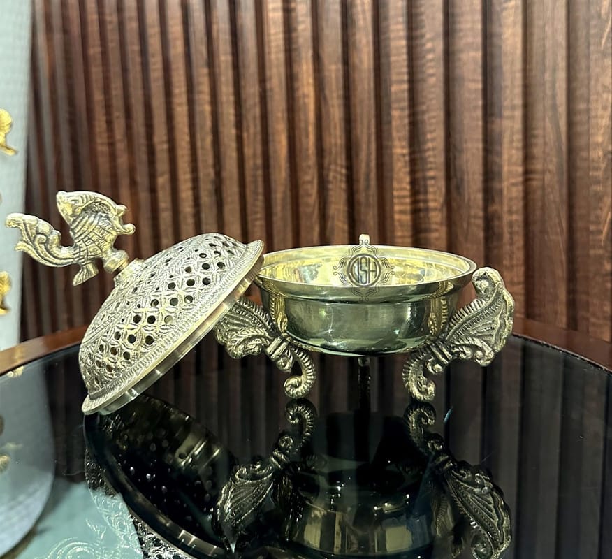 Home Purifying Incense Burner Loban Burner Multipurpose Kapoor Dani Dhoop Dhuni Home Office Temple Prayer .(LBN-19-LEGmor) view 2