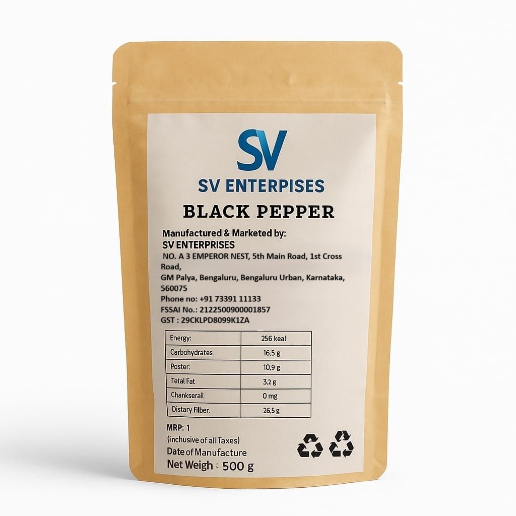 SV Enterprises Black Pepper 500g - Premium Quality view 2