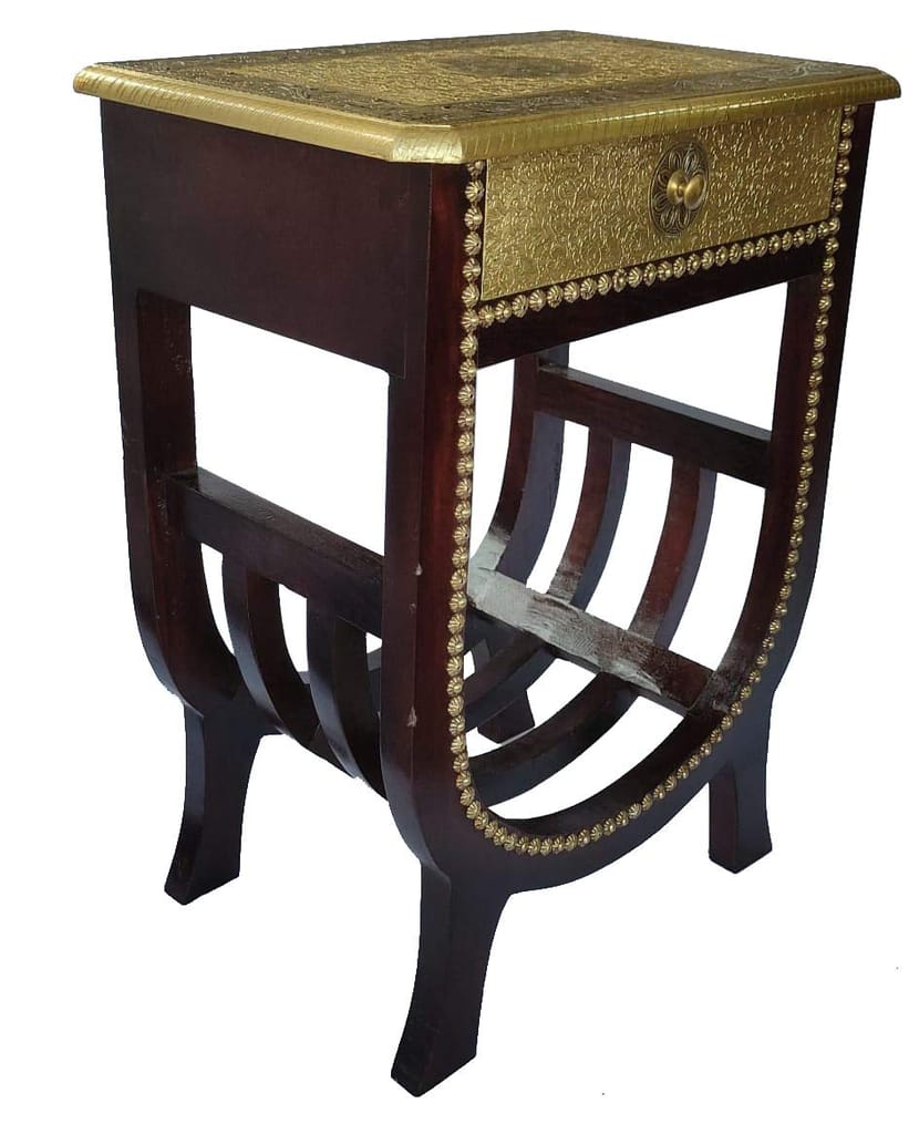 Creative Handicrafts Handcrafted Hand Painted U Shape Table for Living Room/Wooden Painted Bedside Handcrafted Hand Painted U Shape Table for Living Room/Wooden Painted Bedside view 2