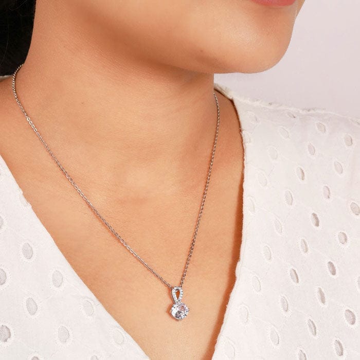 Silver Cascade Pendant with Link Chain view 2