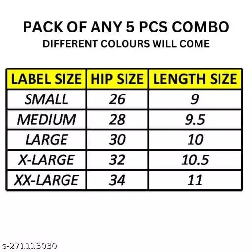 5 PC PACK COMBO'S|COTTON RICH|MENS BRIEFS|OUTER ELASTIC|SUPER SOFT| view 2