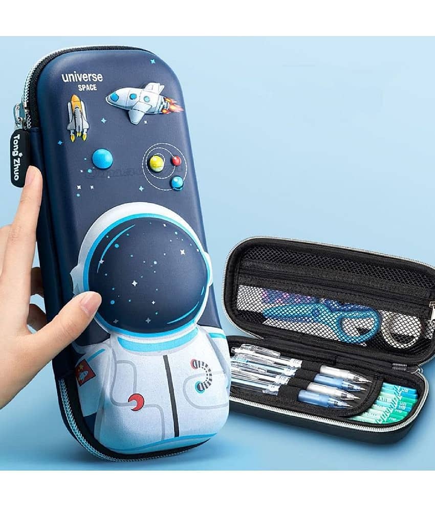 FEDIFU 3D Cover EVA Space Astronaut Theme Pencil Case Large Capacity Pencil Pouch Bag Compass School Pouch Organizer for Students Kids Premium Stylish Pen Holder Pouch Stationery Box (Pencil case)