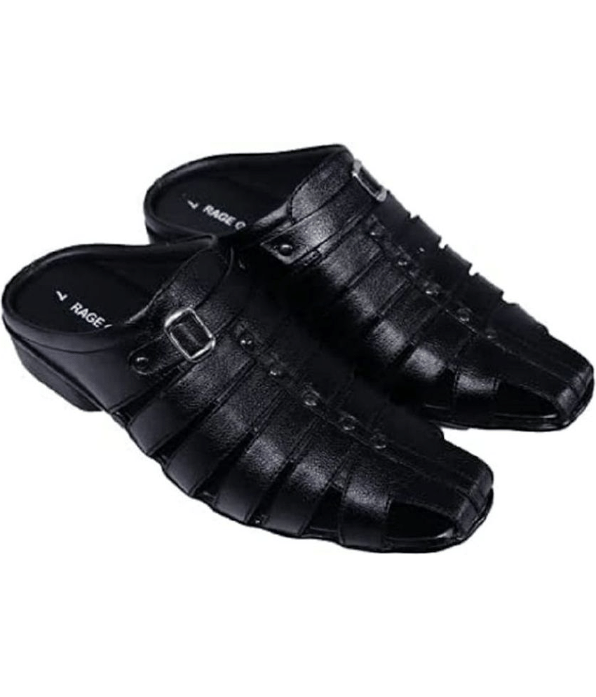 RAGE GAZE - Black Men's Sandals view 2