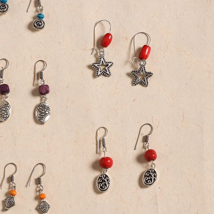 Multicolor Handmade German Silver Bead Earrings Set (5) view 2