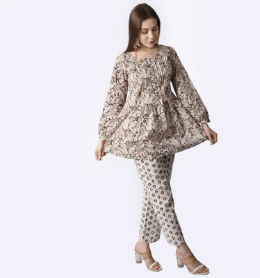PINK HAND BLOCK PRINTED CO-ORD-SET OF 2 view 2