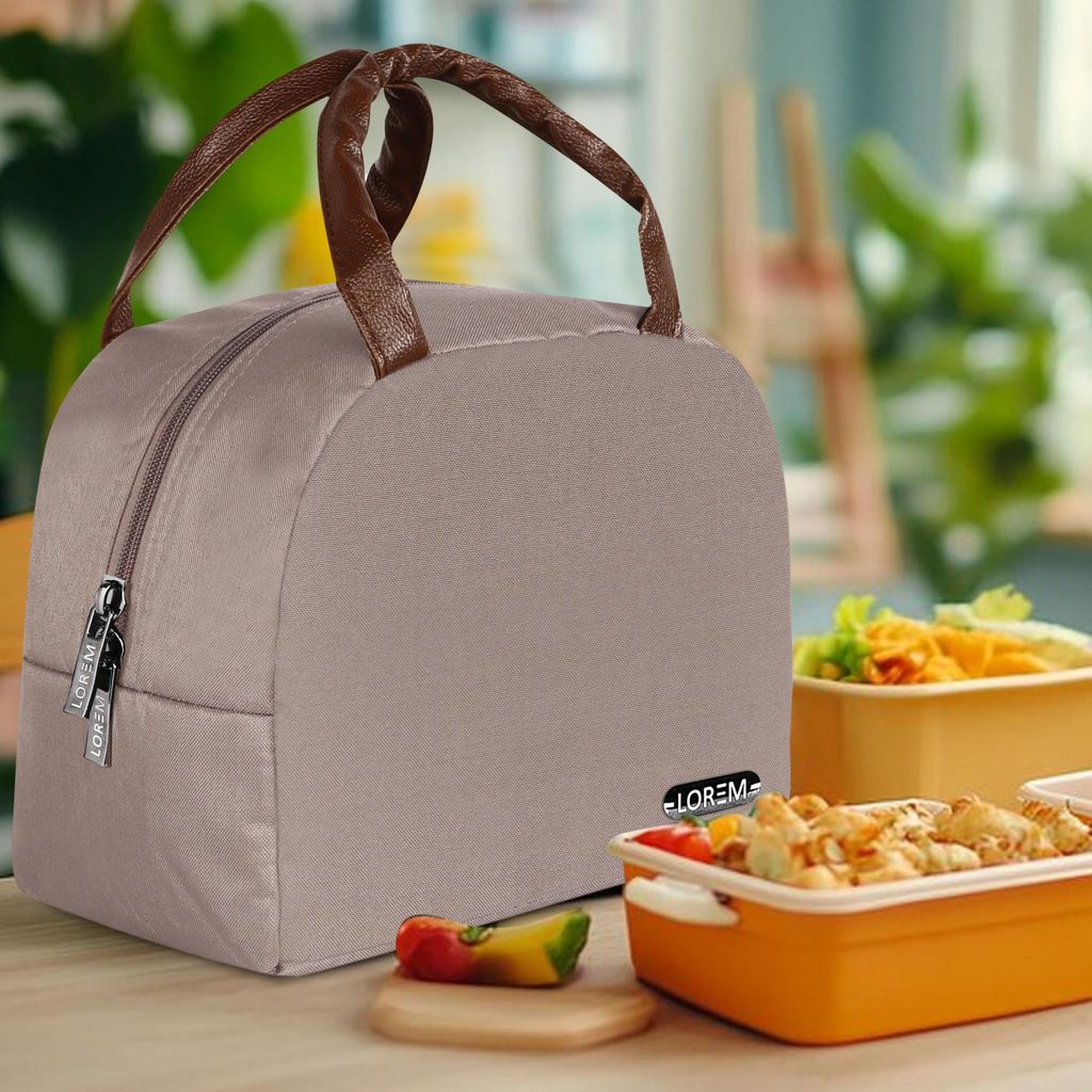LOREM Premium Leather Tiffin/Lunch Bag � 13L Capacity, Insulated for 5-6 Hours, Water-Repellent, Adjustable Strap, Multi-Pocket � Ideal for Office, School, Picnic, Travel view 2