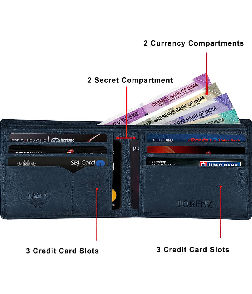 Lorenz Black 100% Leather Men's RFID Wallet ( Pack of 1 ) view 2