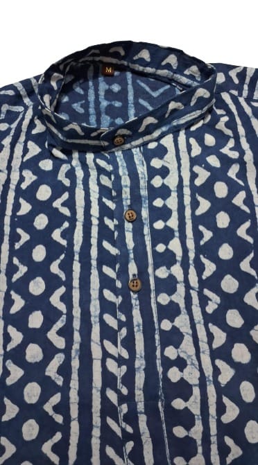Hand block print gents shirt view 2