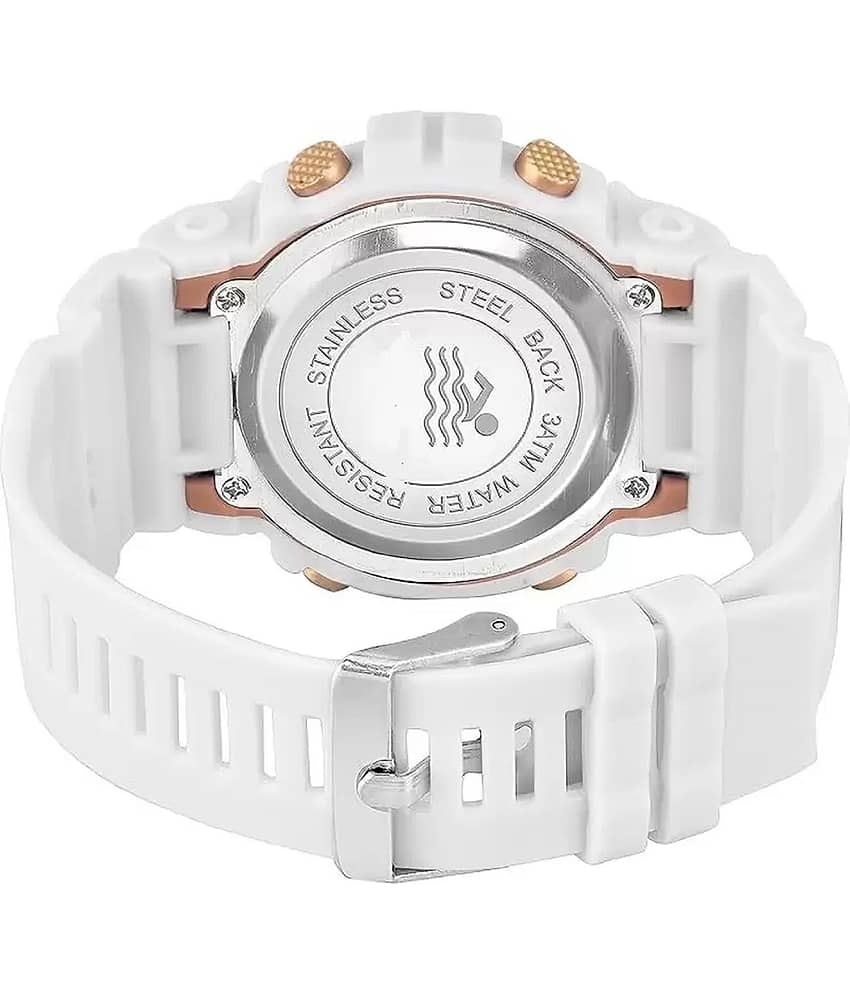 Viser White Silicon Digital Womens Watch view 2