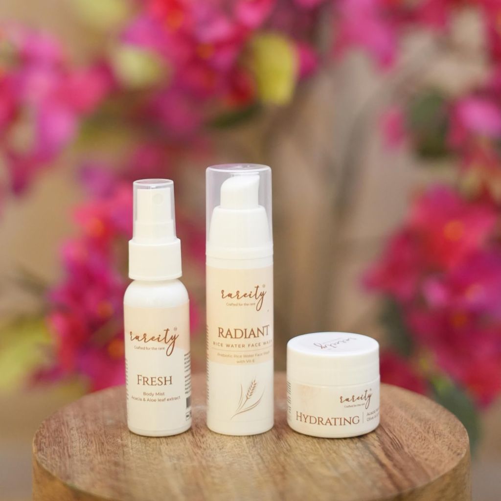Rareity Skincare Set | Cruelty-Free, Handcrafted for All Skin Types | Includes Body Mist, Face Wash & Hand Cream | Luxurious Daily Care Set