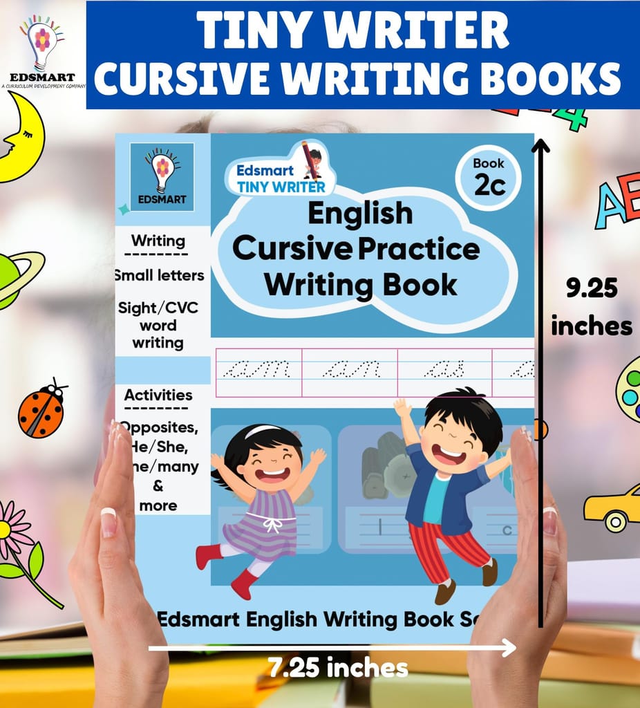 Edsmart Tiny Writer Cursive English Practice writing book | Pattern tracing , Cursive small letter a-z and word writing book for 3+ years old [Perfect Paperback] [Jan 01, 2024] Edsmart Edu services pvt ltd view 2