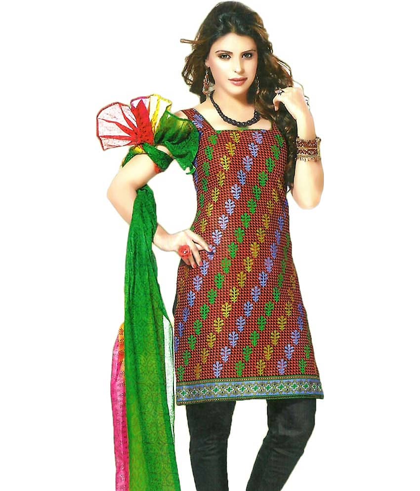 Jevi Prints Multi Color Cotton Unstitched Dress Material