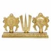 ARTVARKO Brass Shankh Chakra Namah Showpiece | Shri Tirupati Balaji Shankha Chakra Tilak | Padmanabha Swami | Lord Vishnu |Brass Home Decor | view 2