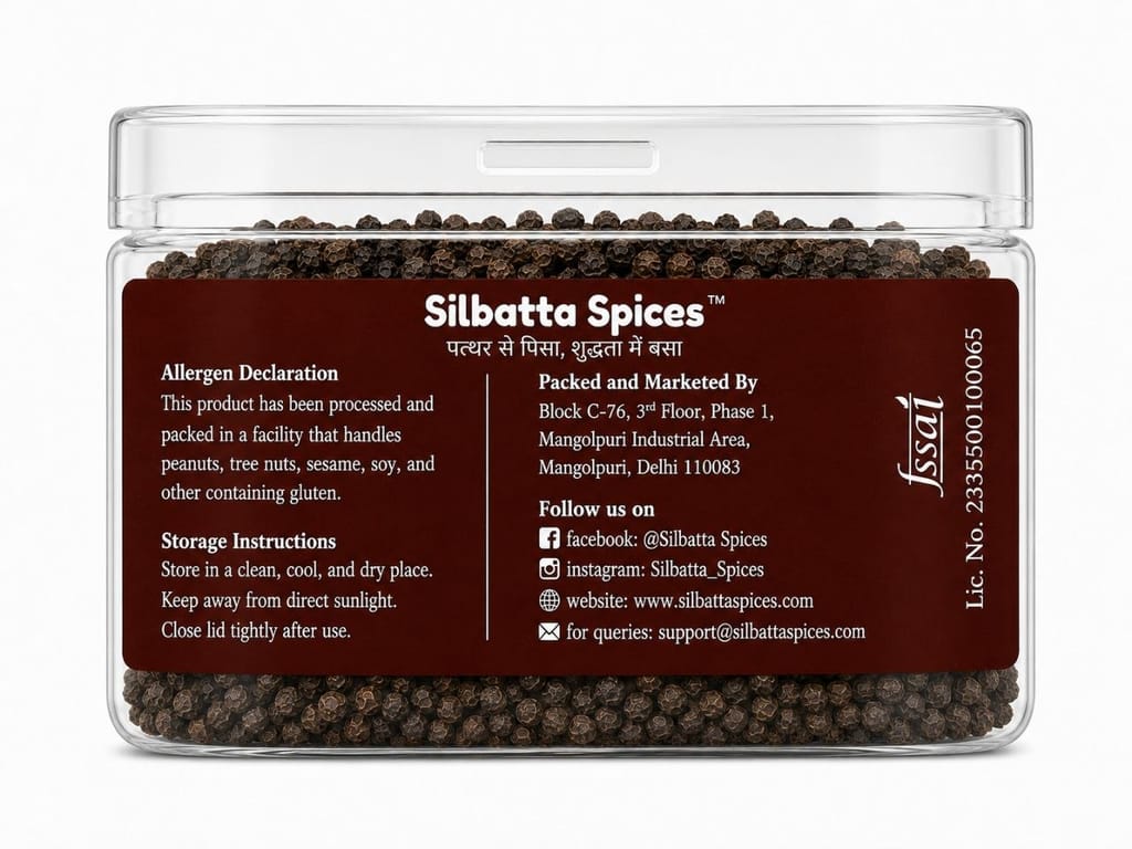 Silbatta Spices Whole Black Pepper | Kali Mirch view 2