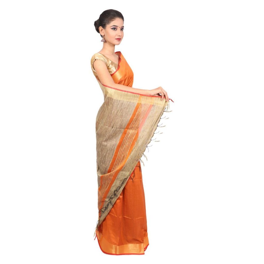 HANDLOOM KOSA SAREE WITH BLOUSE (SKU - 1ST110121120 SAREE- 168) view 2