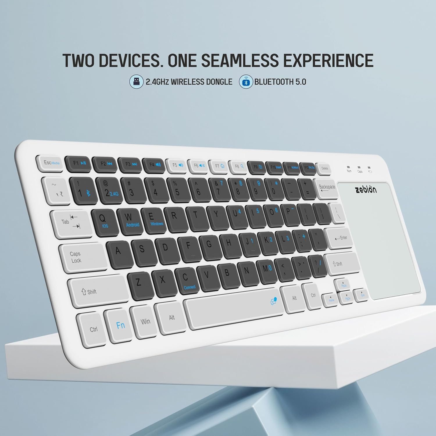 Zebion G3200 PADFUSION Wireless Keyboard - Grey view 2