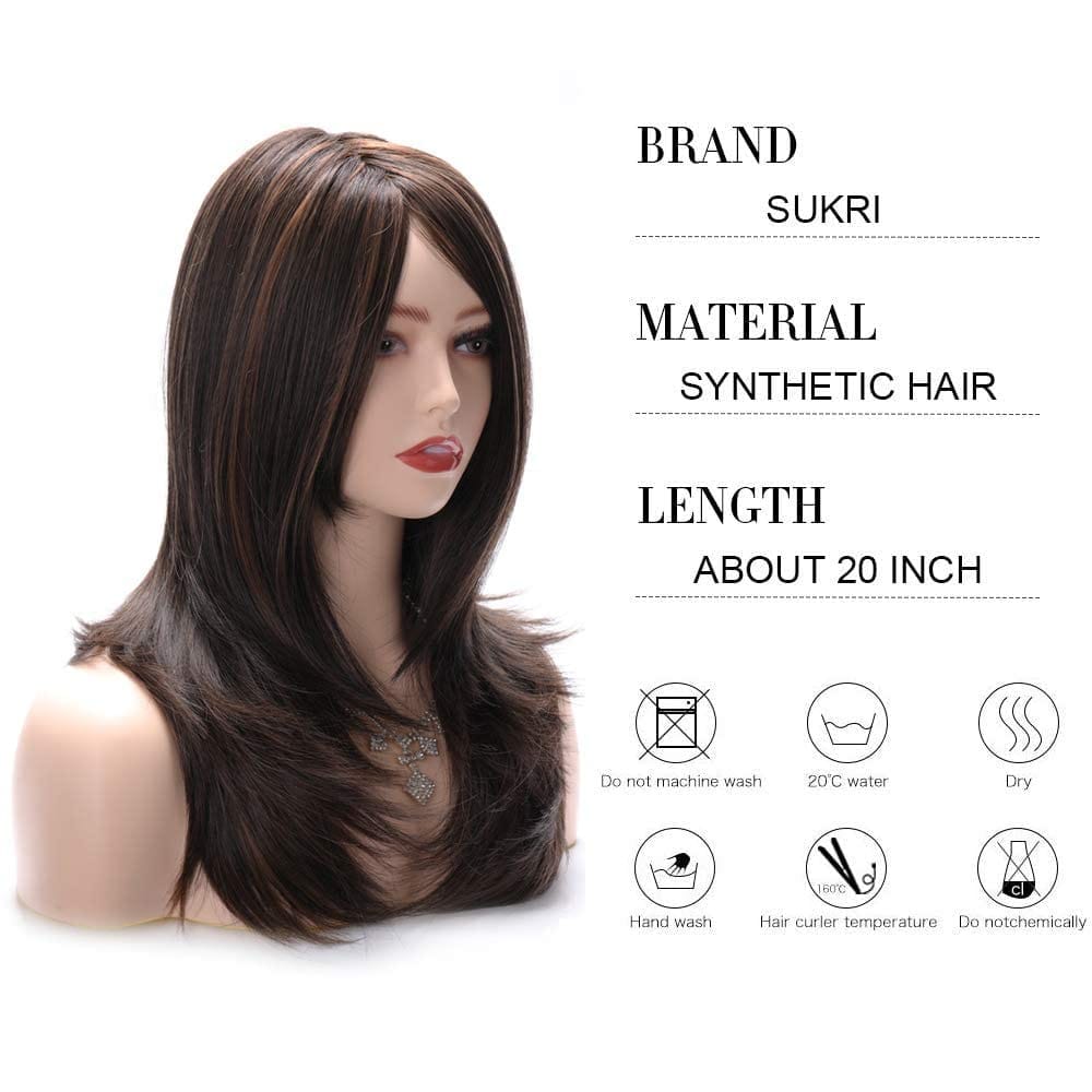 Akaskrishna Hair Wigs for Women | Full Head | Natural Looking Artificial Hair | Stylish Wig for Girls & Ladies| Highlighted brown color view 2