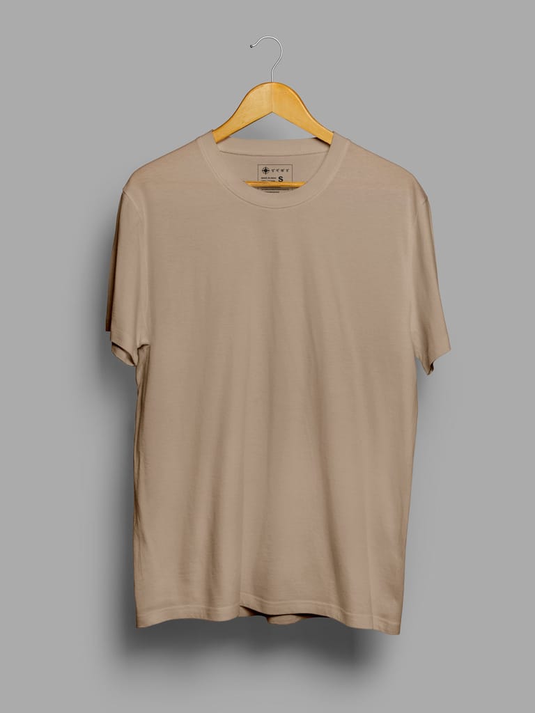 Beige | Plain T shirt view 2