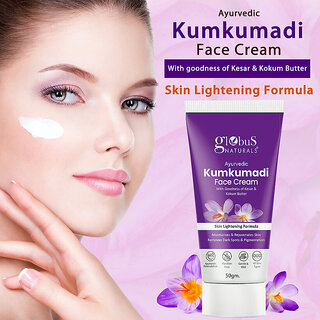 (Combo of 2) Globus Kumkumadi Ayurvedic Face Cream (50g) + Cucumber Rose Water Toner (200ml) view 2