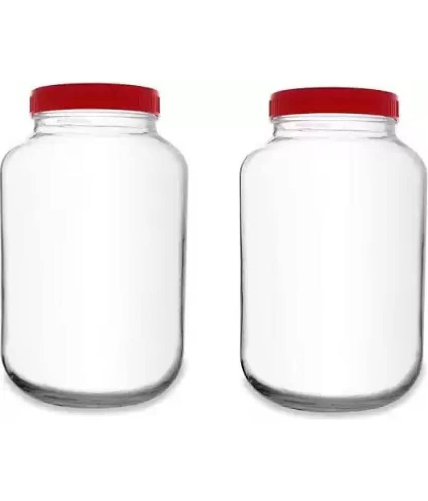 skwaion Glass Red Dal Container ( Set of 6 ) view 2