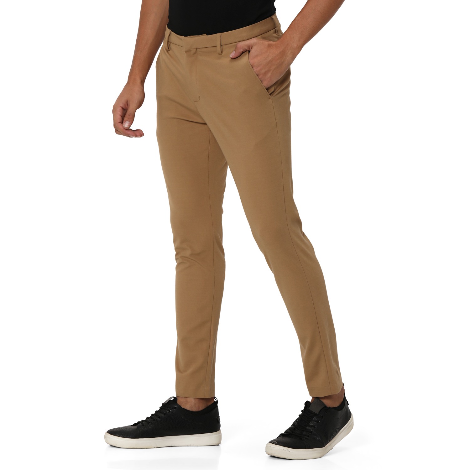 Khaki Ankle Length Stretch Chinos Trouser view 2