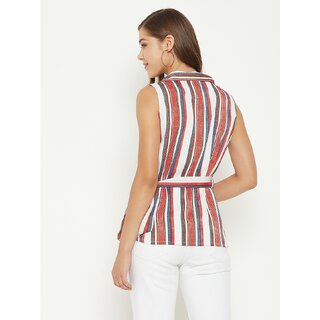 PURYS Women White Tie-Dye Wrap Top view 2