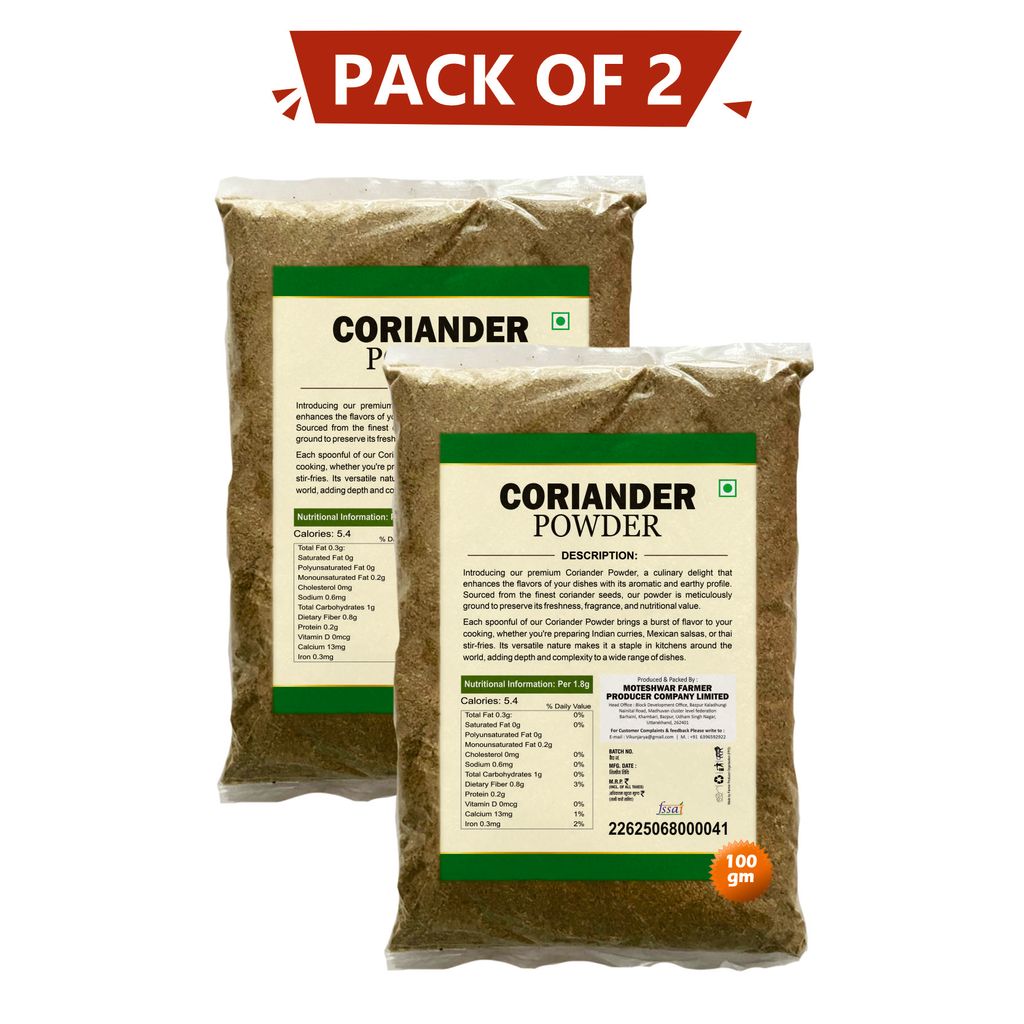 Coriander Powder 100gm Pack of 2 By Moteshwar Farmer Producer | Pure Goodness. view 2