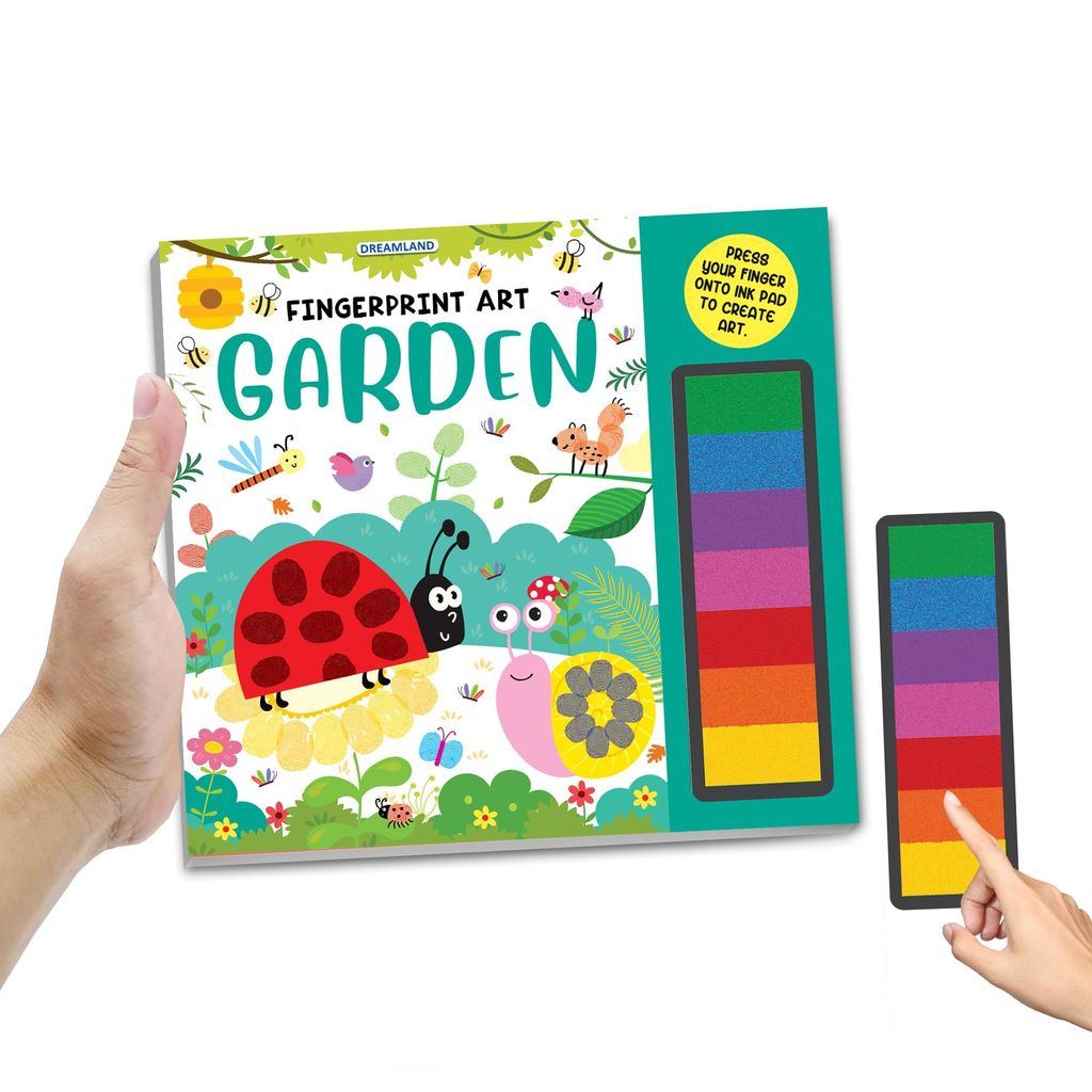 Garden Fingerprint Art Activity Book for Children Age 4 - 9 years with Thumbprint Gadget | Colouring Book for Kids [Paperback] Dreamland Publications view 2
