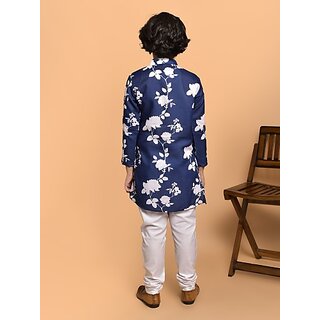 PrintCultr Boys Festive & Party Kurta and Pyjama Set (Blue) view 2