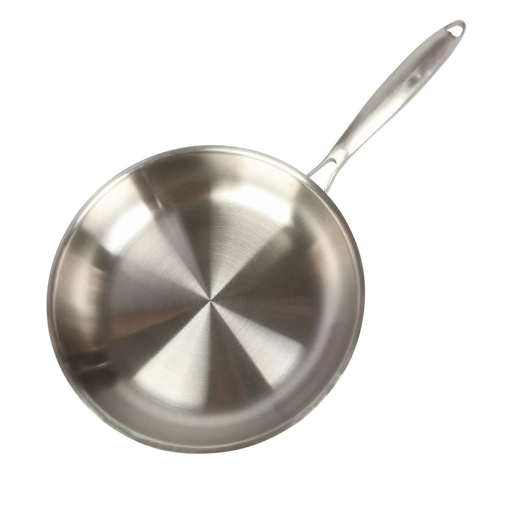 VEC Triply Stainless Steel Fry Pan with Steel Lid Dia 22 cm Gas Electric and Induction Friendly (Size 20cm,Capacity 0.5L, Thickness 2.5cm) view 2